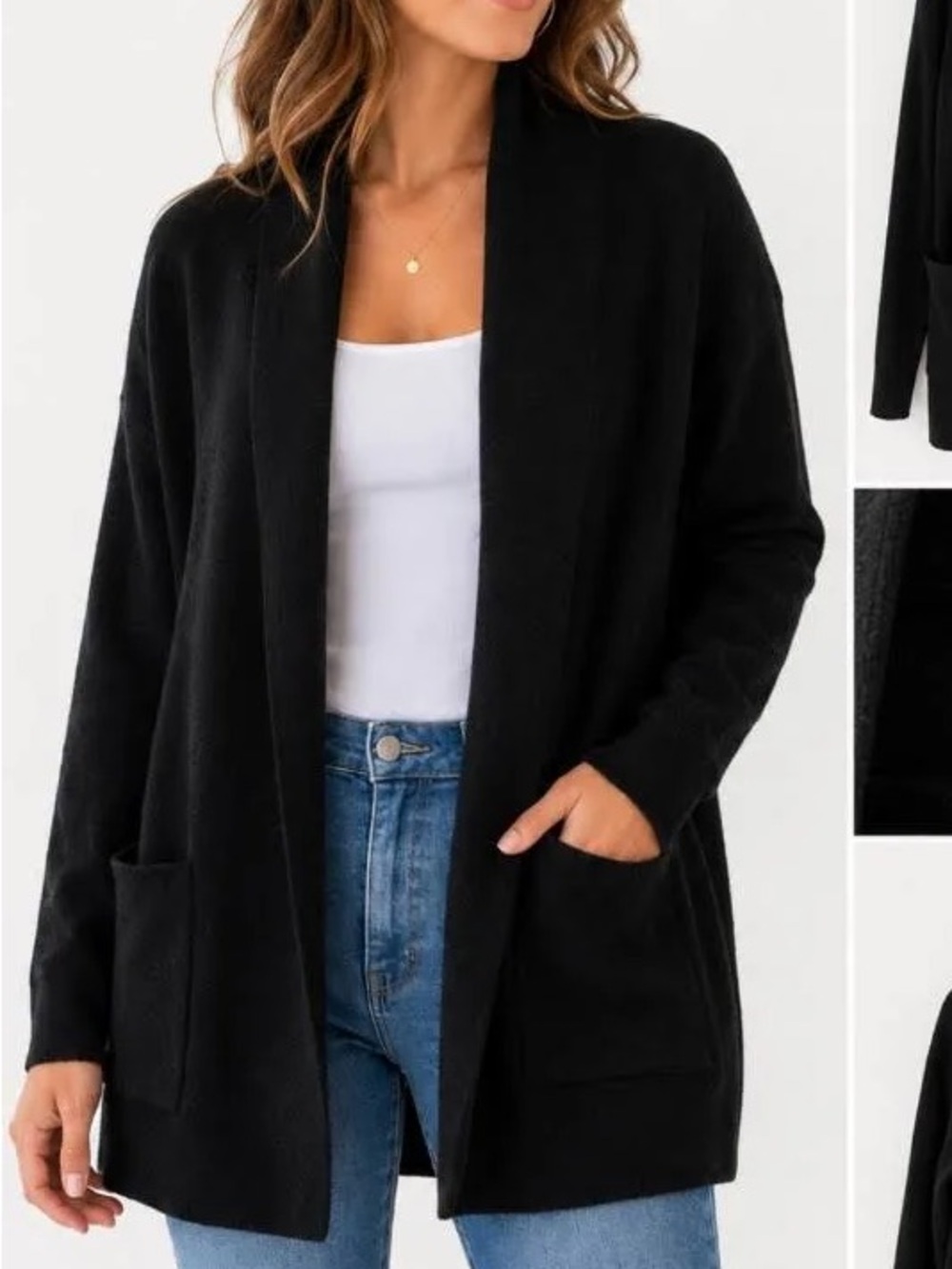 J. Crew Black Open-Front Women's Cardigan